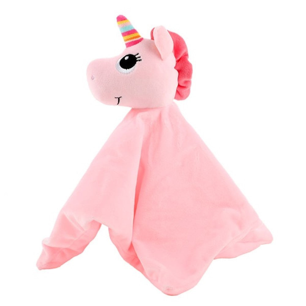 LITTLE STARS Baby Schmusetuch mit Rassel Einhorn Rosa