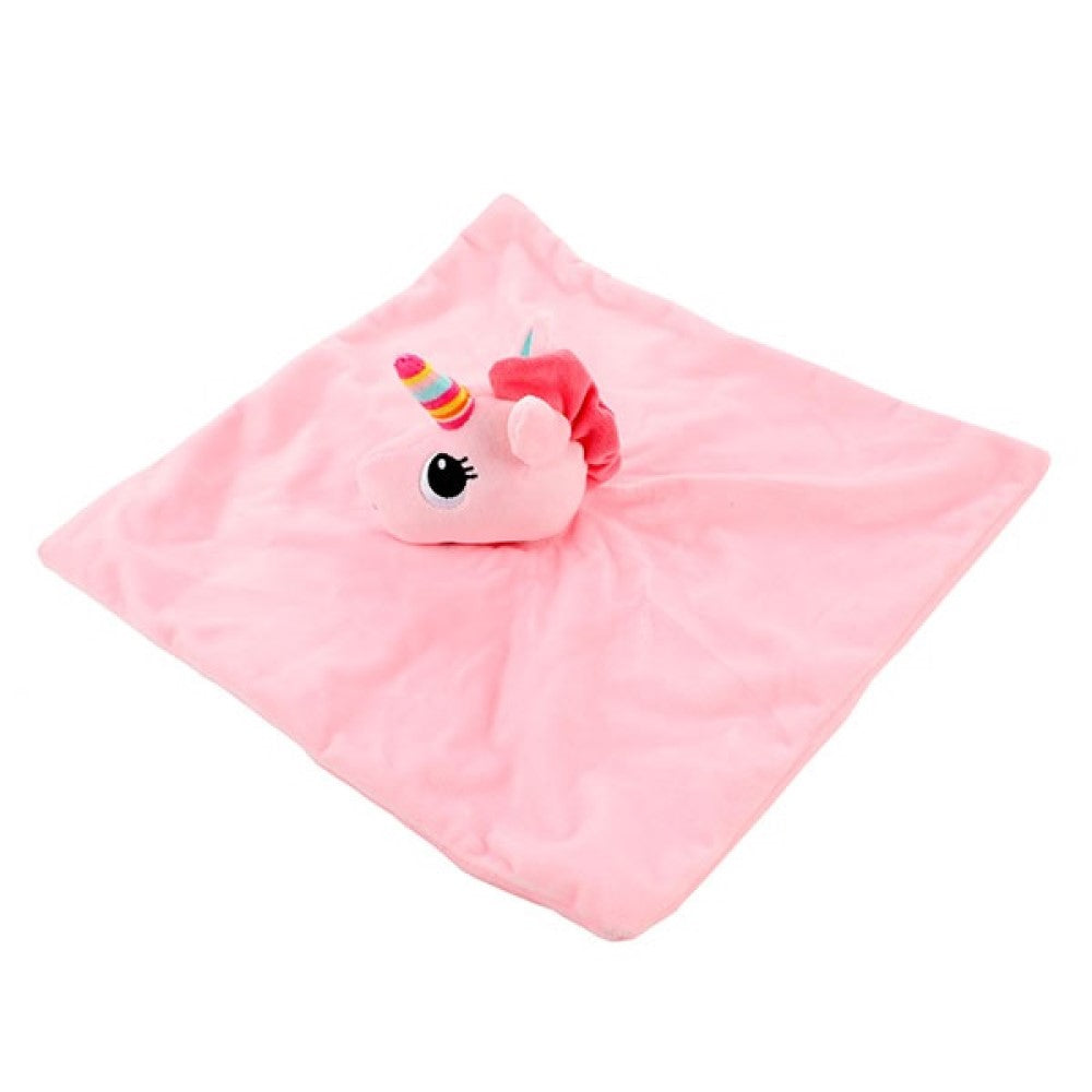 LITTLE STARS Baby Schmusetuch mit Rassel Einhorn Rosa