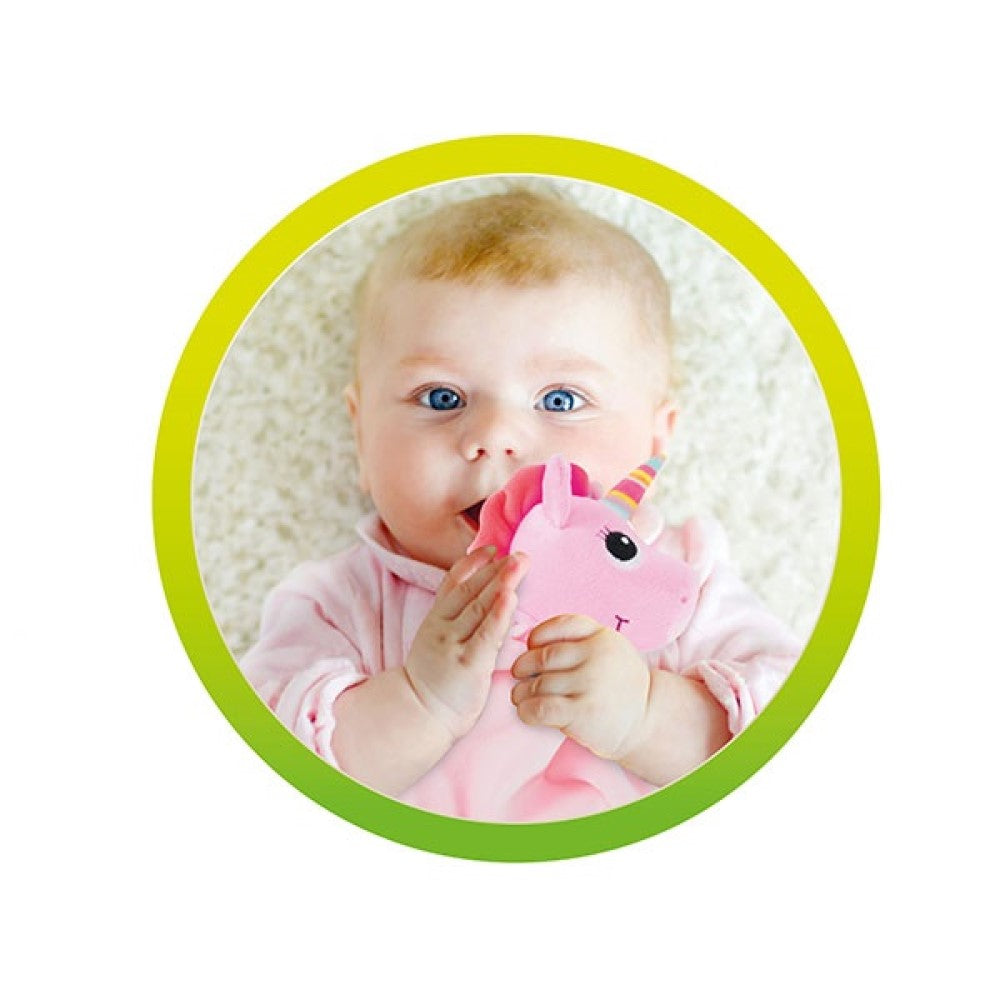 LITTLE STARS Baby Schmusetuch mit Rassel Einhorn Rosa