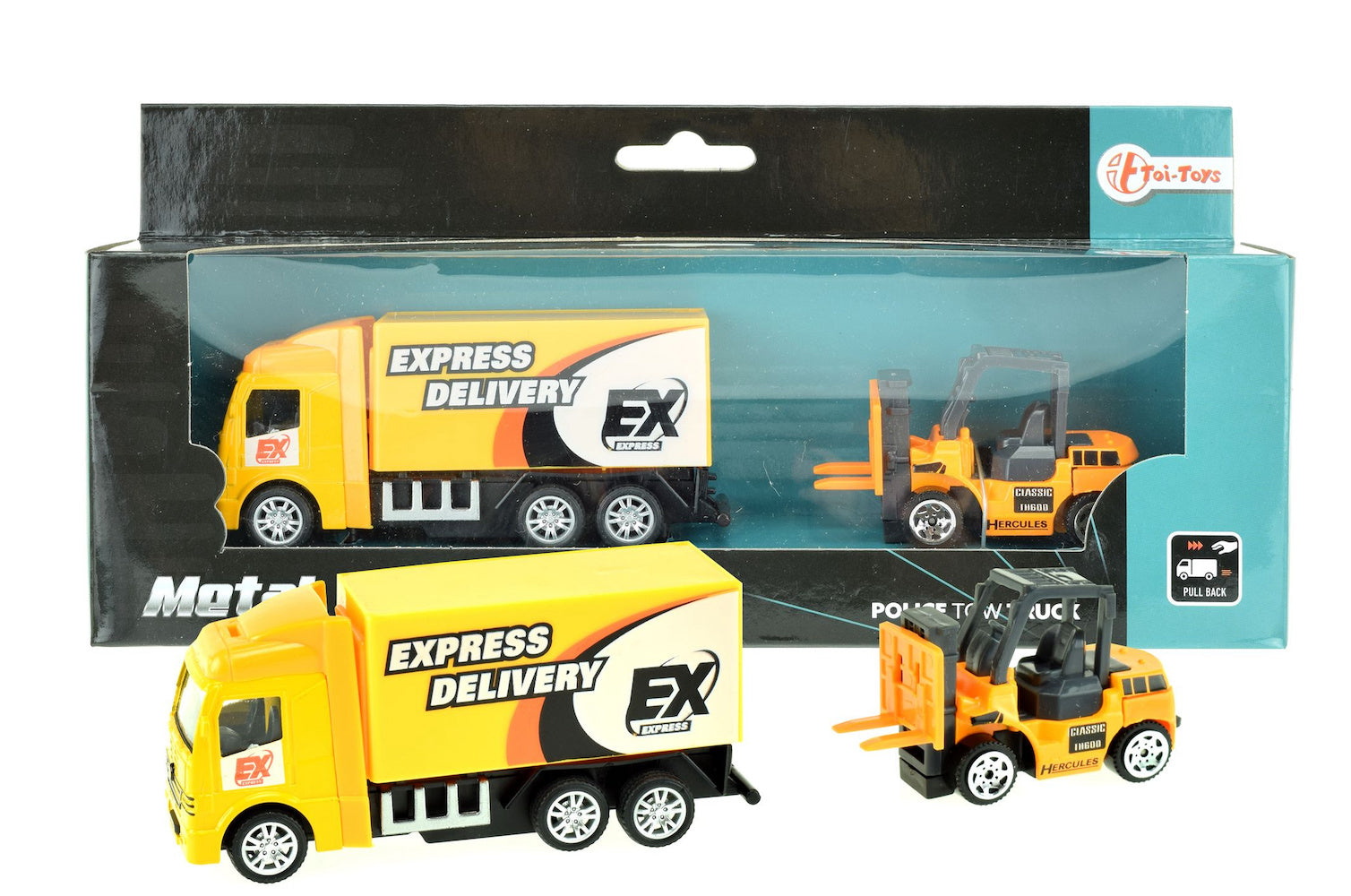 LKW mit Gabelstapler Transporter Laster Stappler Fahrzeug Kinder