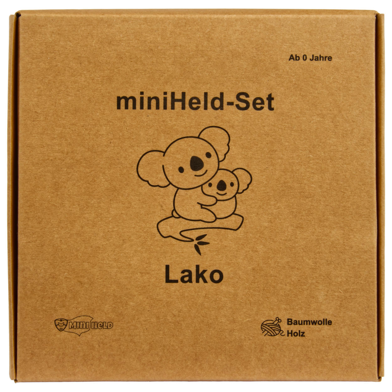 Handgestrickter Koala Lako Geschenkbox zur Geburt oder Babyparty