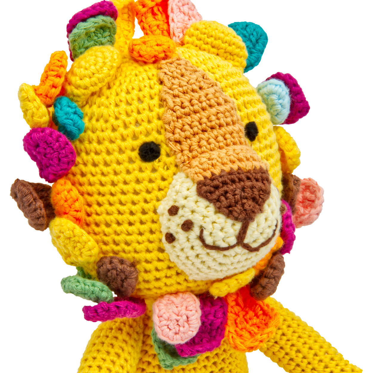 Handgestrickter Löwe "Lio" gehäkelt Spielzeug 28 cm aus Baumwolle