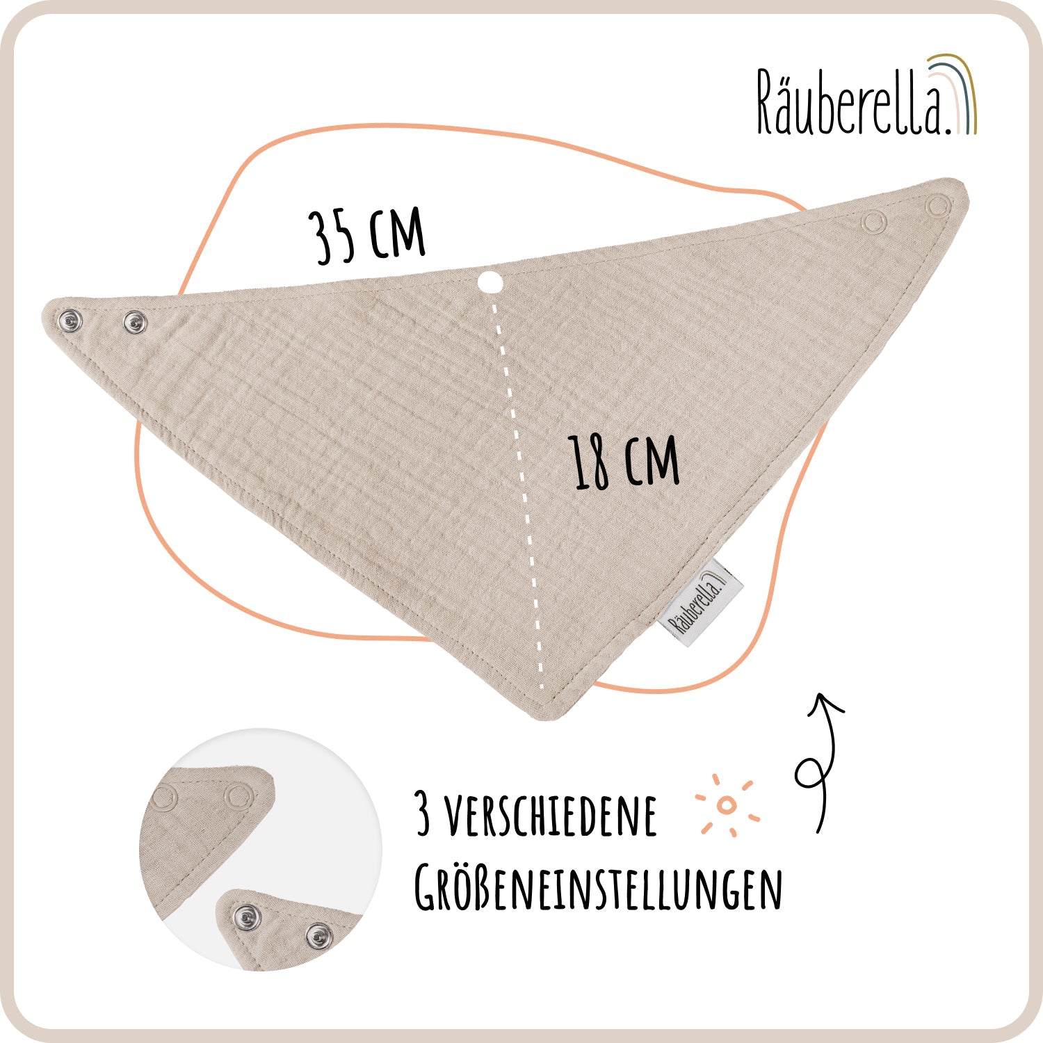 3er Set Musselin Lätzchen Flieder, Rosa & Beige