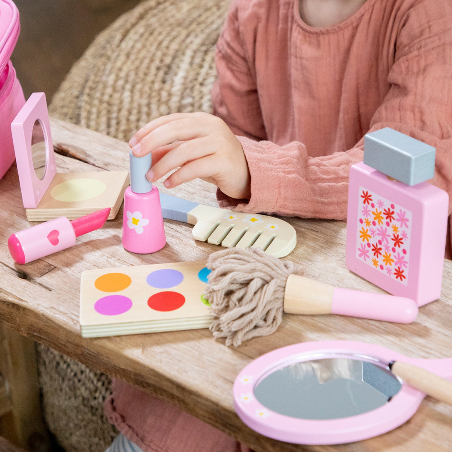 Make Up Spielset für Kinder aus Holz 11 Teile Kinderspielzeug