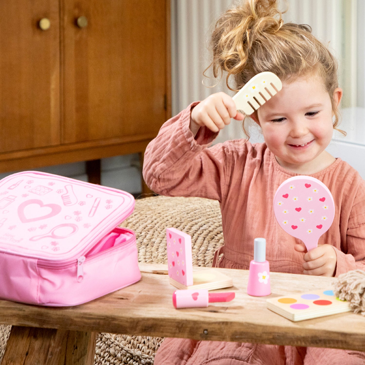 Make Up Spielset für Kinder aus Holz 11 Teile Kinderspielzeug