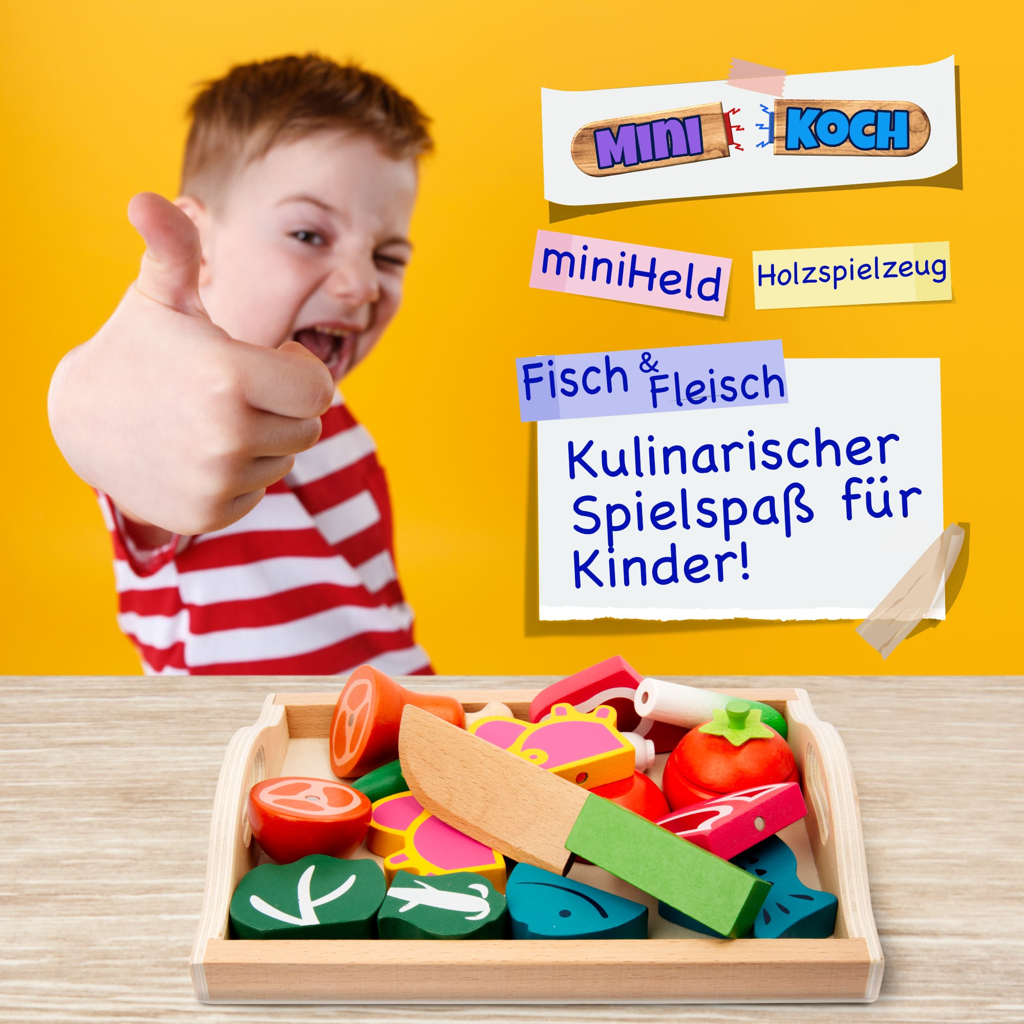 Kinderküche Zubehör Spielküche Fleisch Fisch Gemüse Schneiden ausHolz