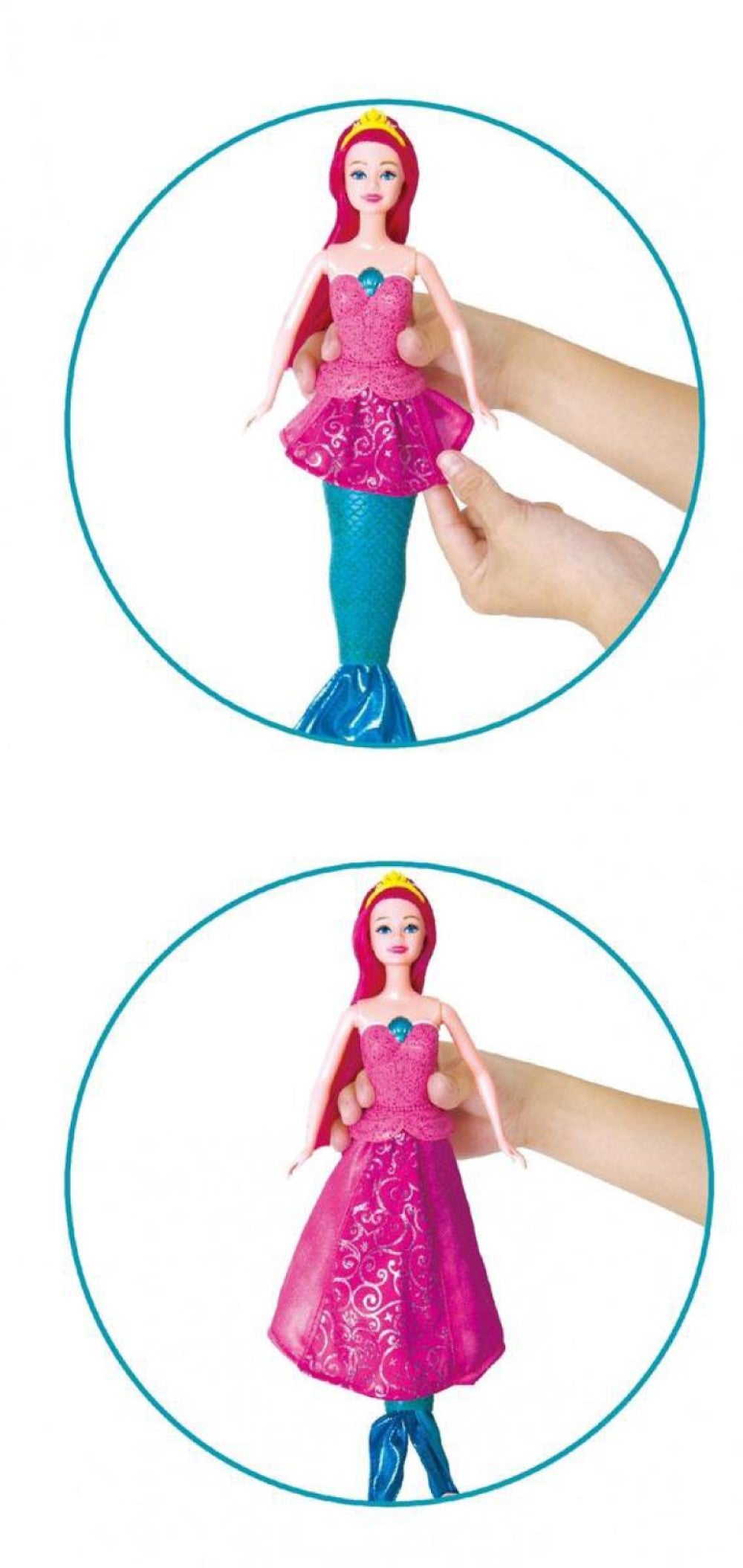 Meerjungfrau mit wechselbarem Kleid 30 cm