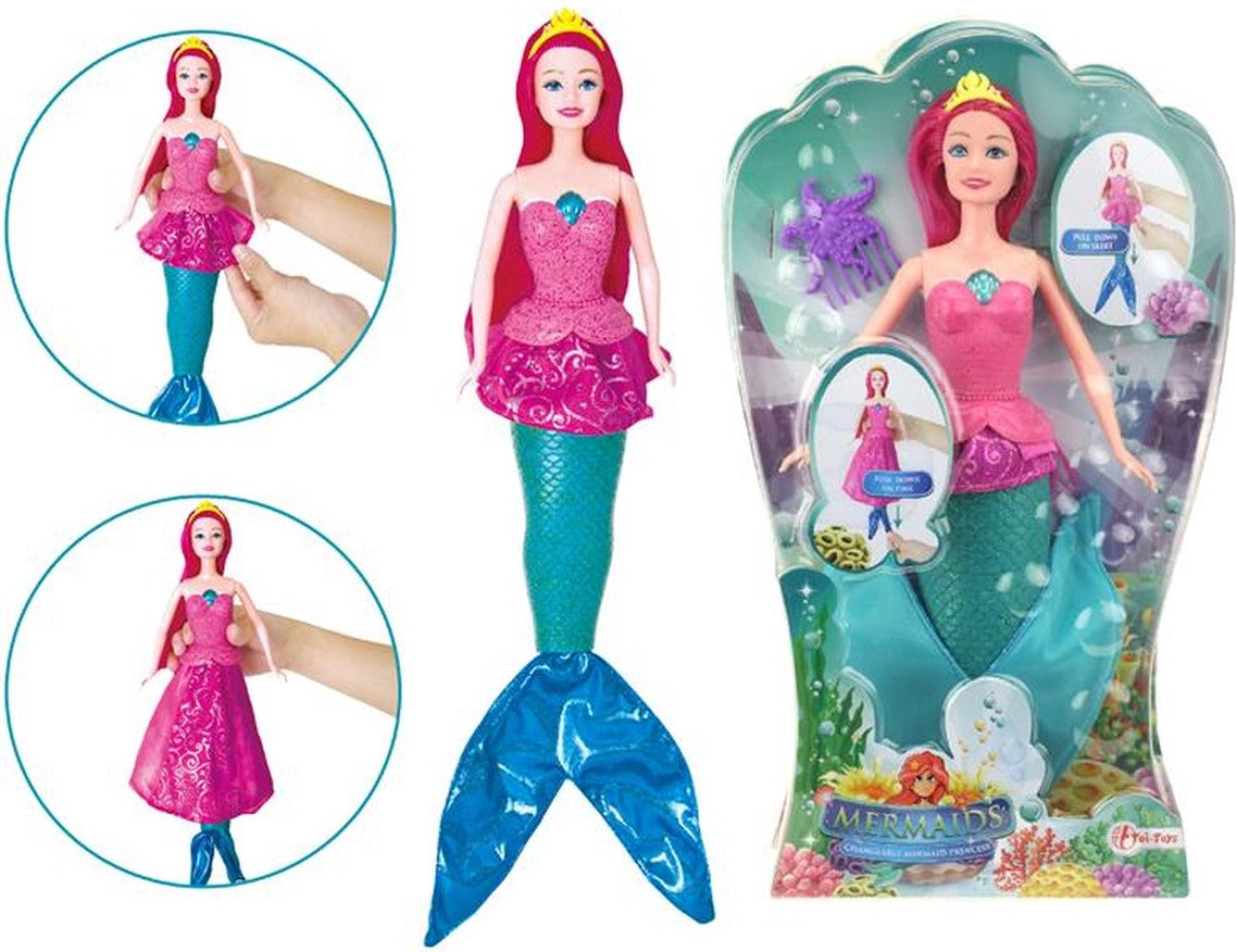 Meerjungfrau mit wechselbarem Kleid 30 cm