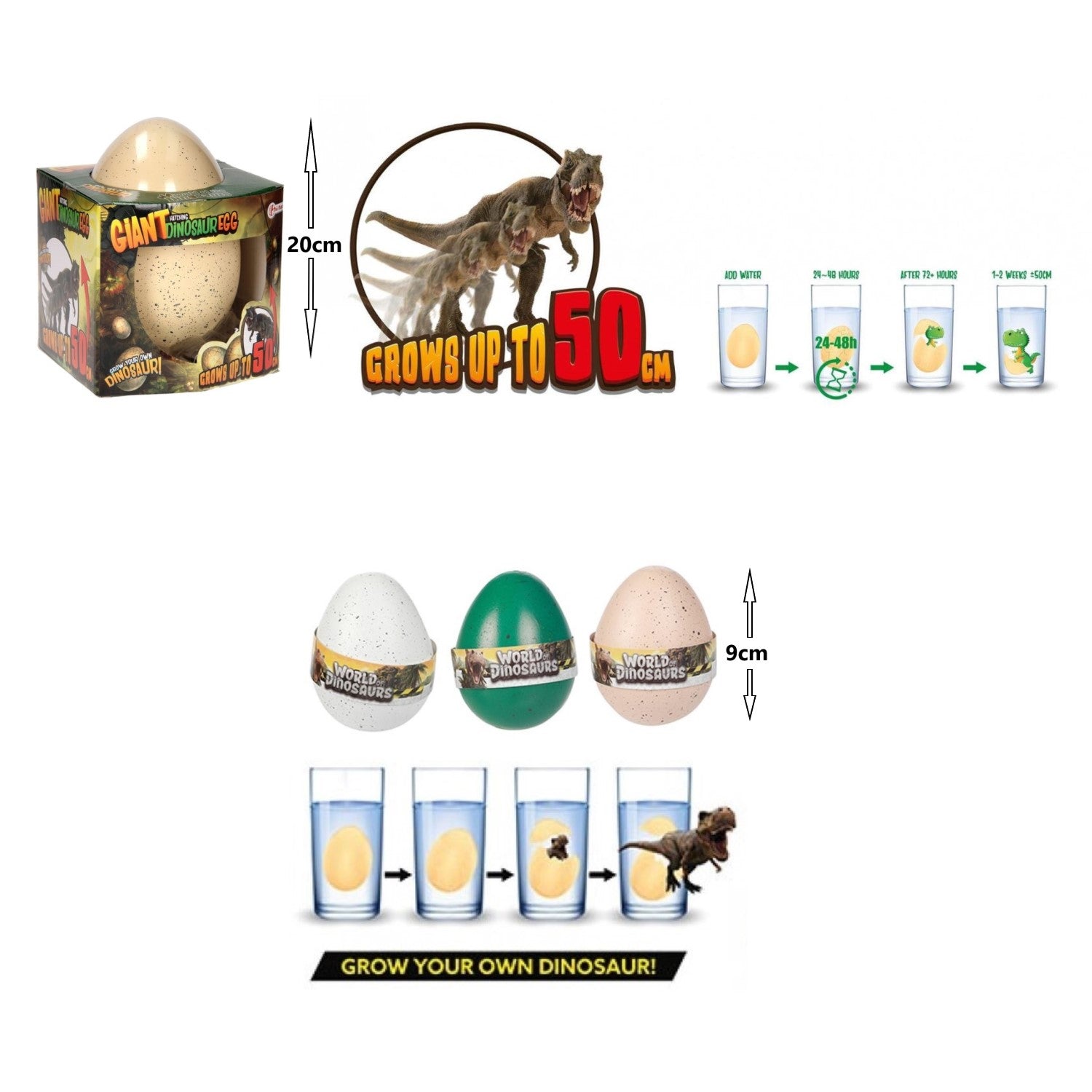 Dino XXL Wachstumsei Welt der Dinosaurier 4 Sück