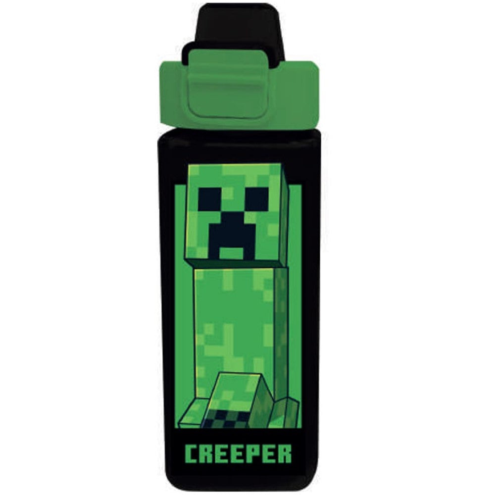 Minecraft Trinkflasche mit Klickverschluss mit Knopf 500ml