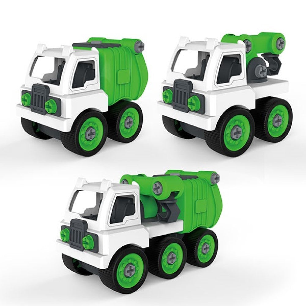 Müllwagen mit Schraubendreher und Schlüssel 3 in 1
