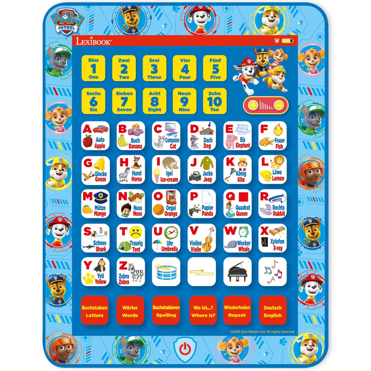 PAW Patrol Bilinguales Lerntablett mit Alphabet