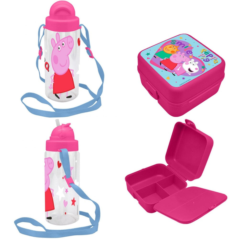 Lunchset Peppa Wutz 4-Fächer Brotdose und Trinkflasche