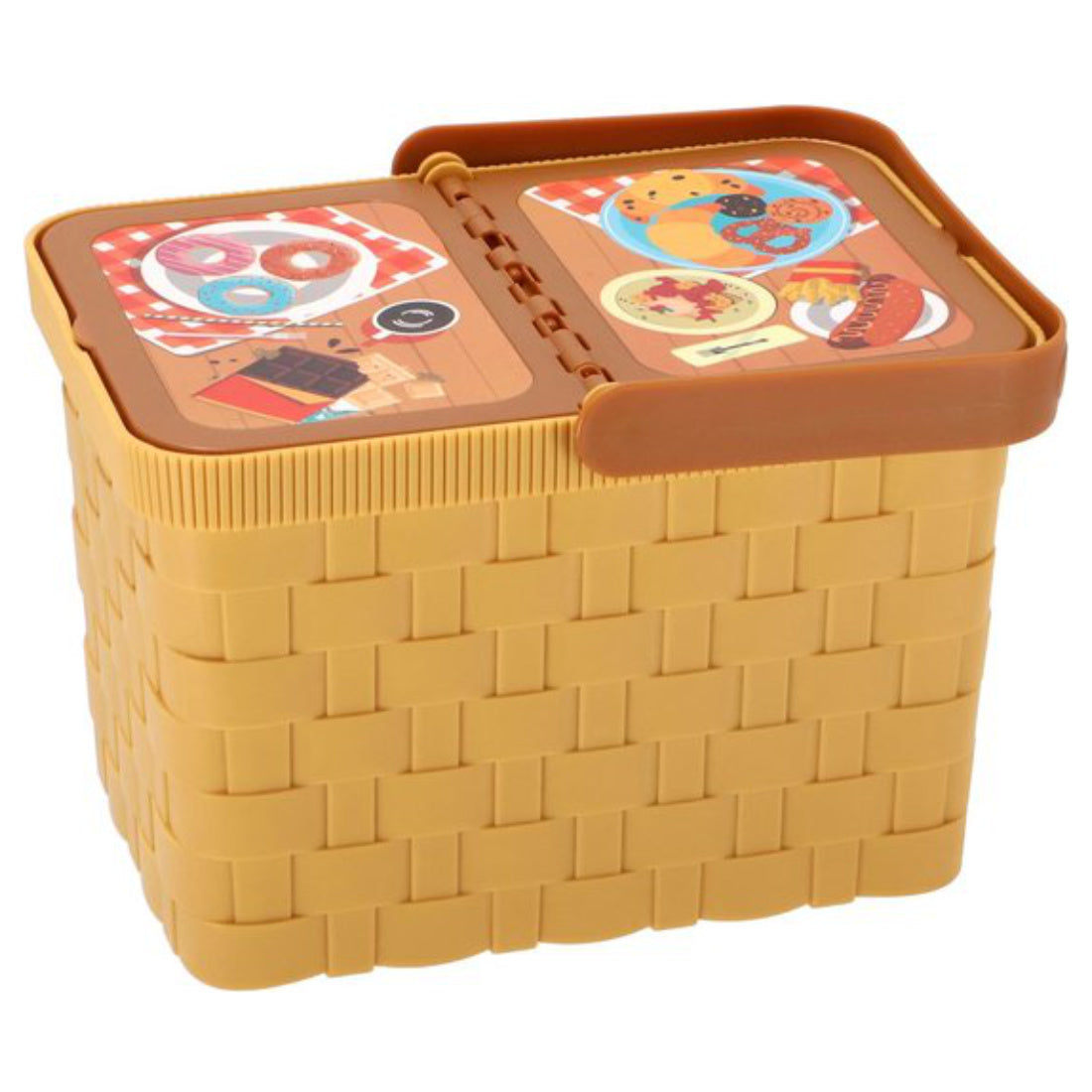 Picknickkorb mit 35 Teile Geschirr Besteck Kanne Decke