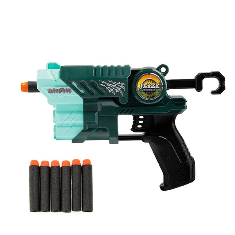 Pistole mit 9 Schaumstoffkugeln mit Dinosaurier Motiv