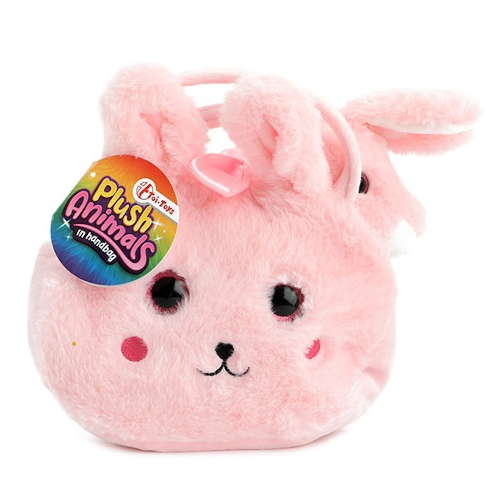 Plüschtasche mit einem Hund, Katze, Hase Plüschtier