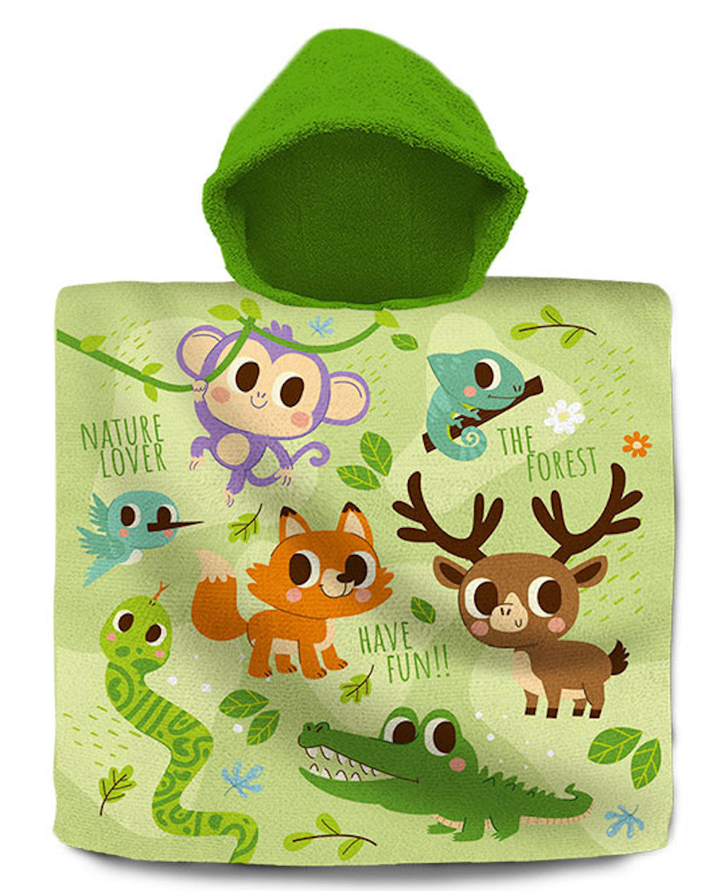 Poncho Baumwolle Tiere Motiv Kinder Handtuch