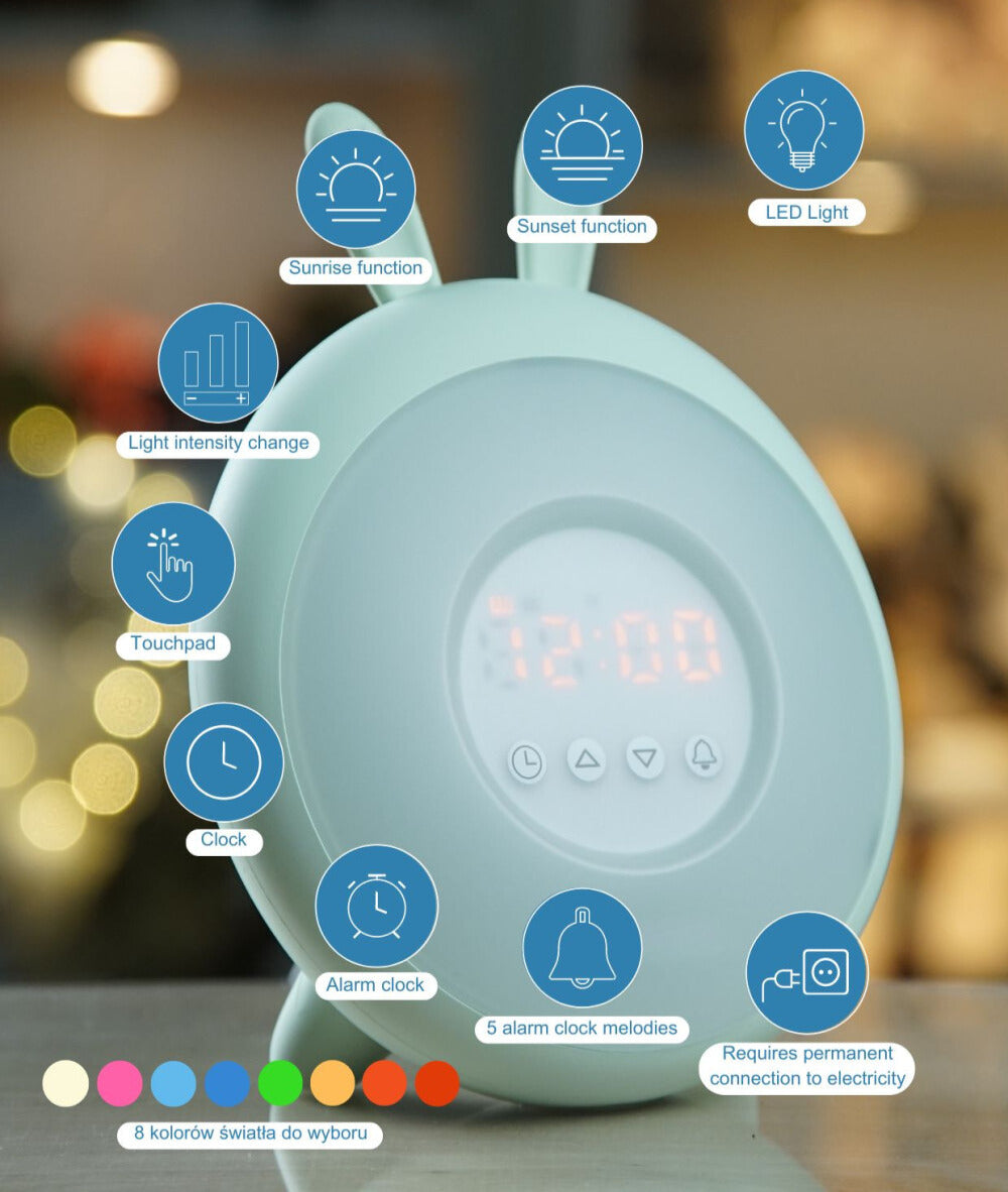 Rabbit & Friends - Lampe & Wecker Hase | Grün