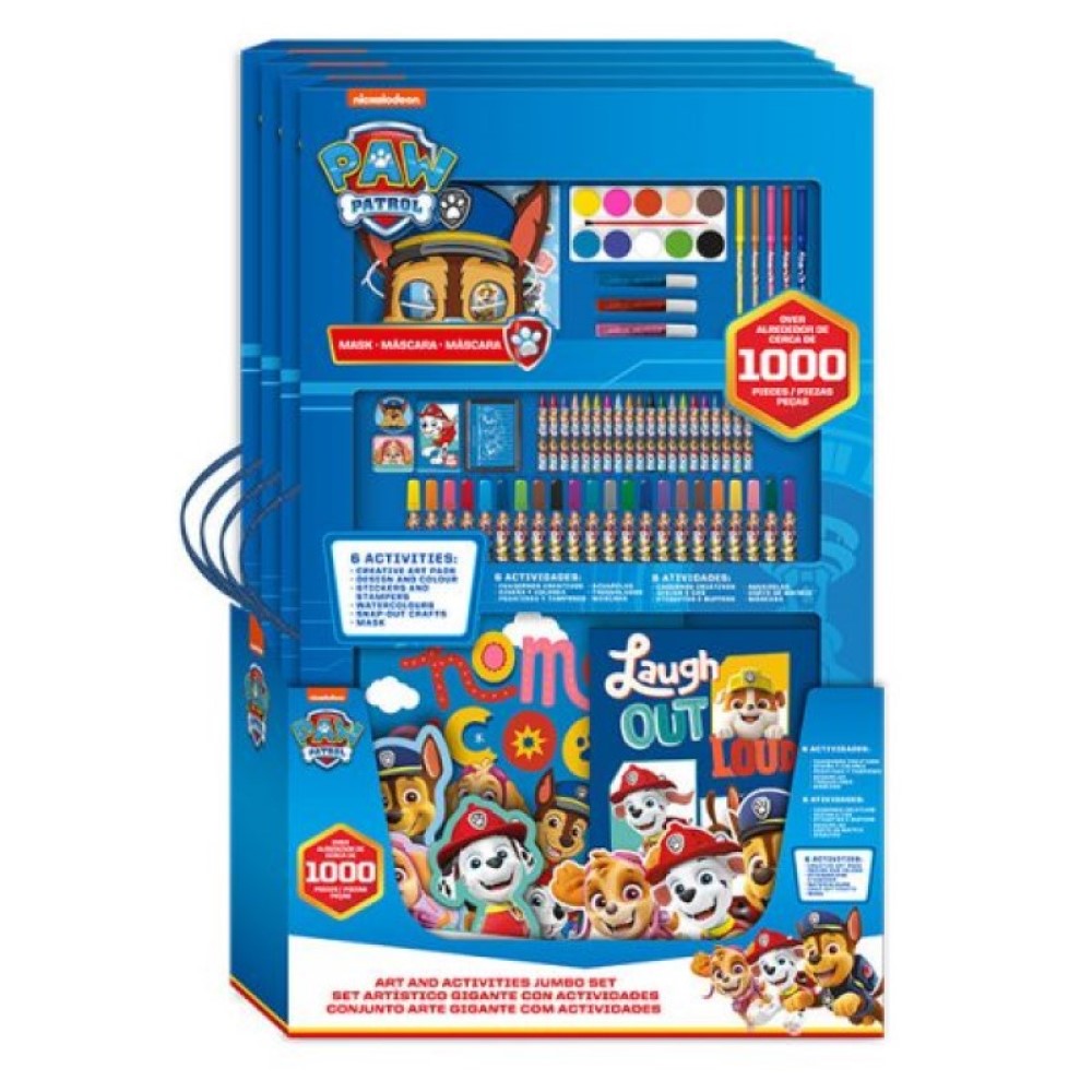 Riesen Schreibset SET 1000 Tei. Paw Patrol 90cm Stifte Malset Malarben