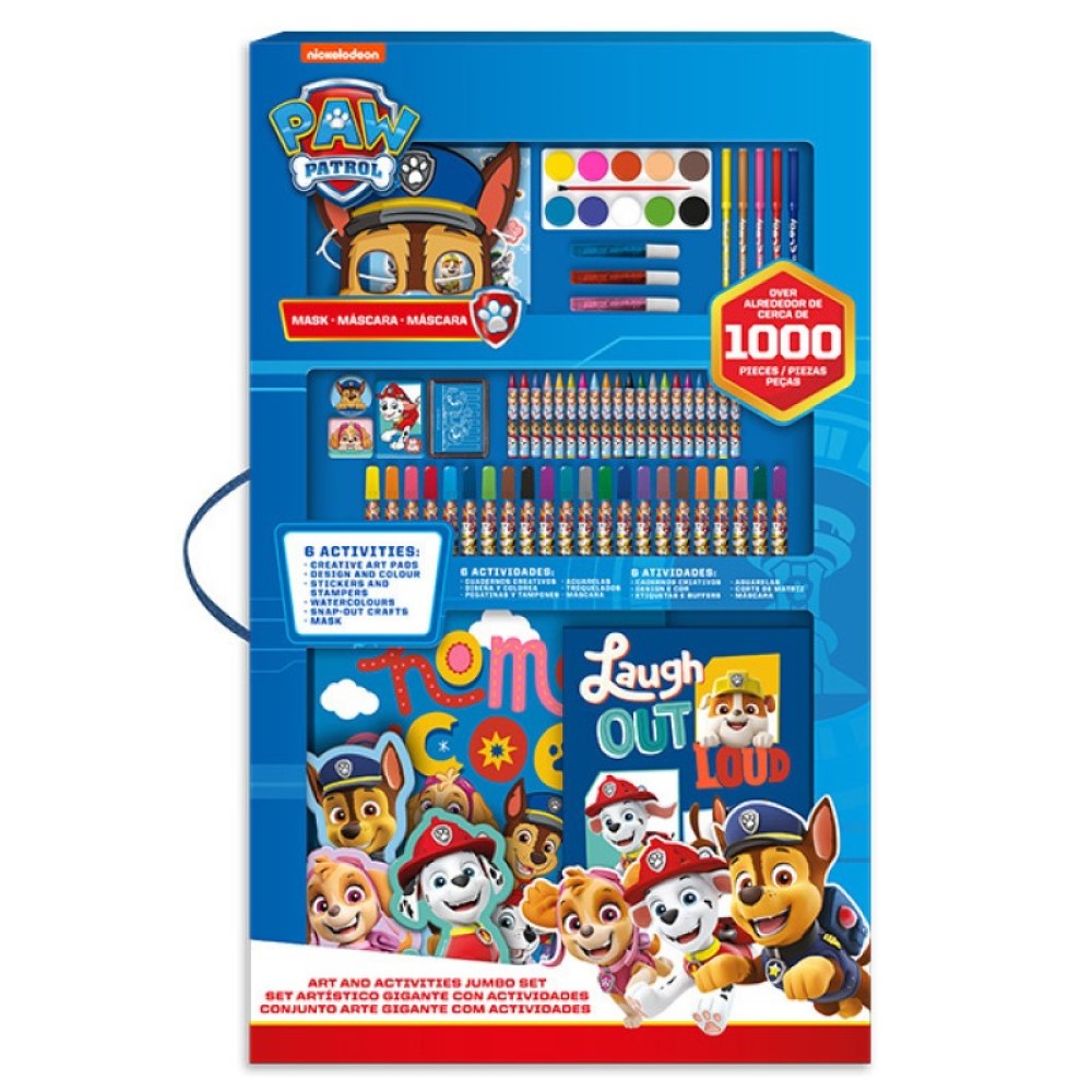 Riesen Schreibset SET 1000 Tei. Paw Patrol 90cm Stifte Malset Malarben