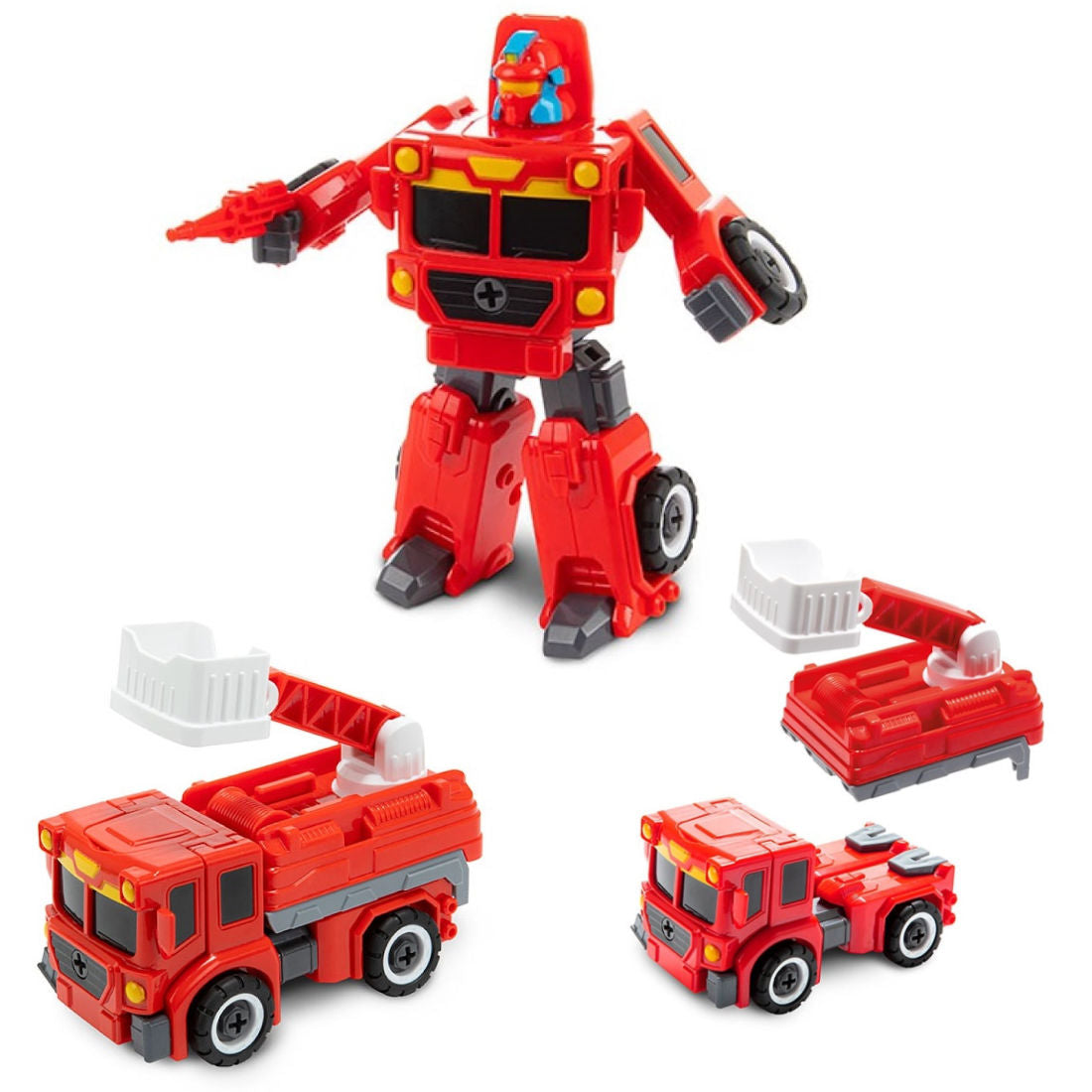 Transformierbarer Roboter Feuerwehrauto Lastwagen LKW Spielzeugauto