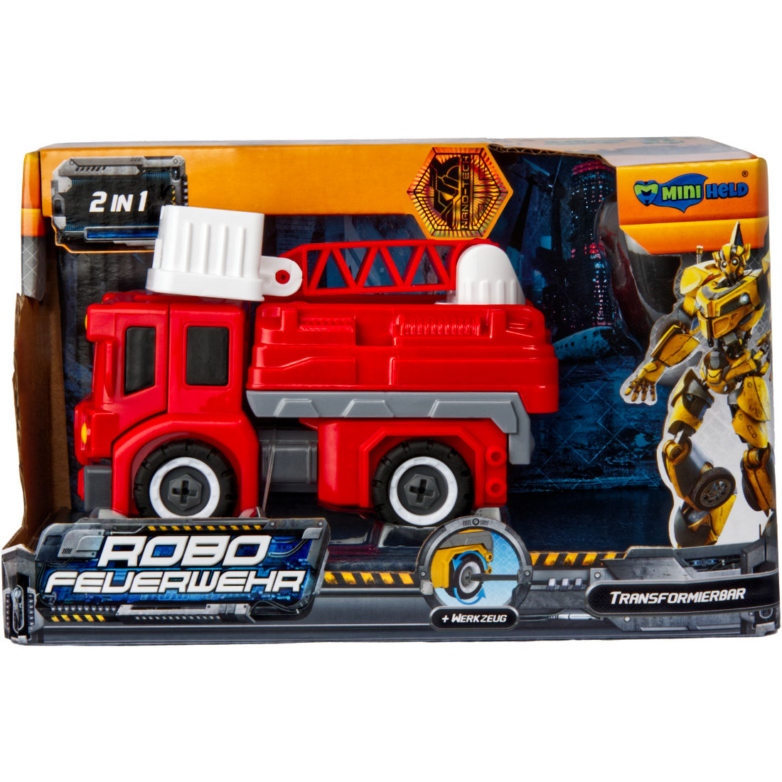 Transformierbarer Roboter Feuerwehrauto Lastwagen LKW Spielzeugauto