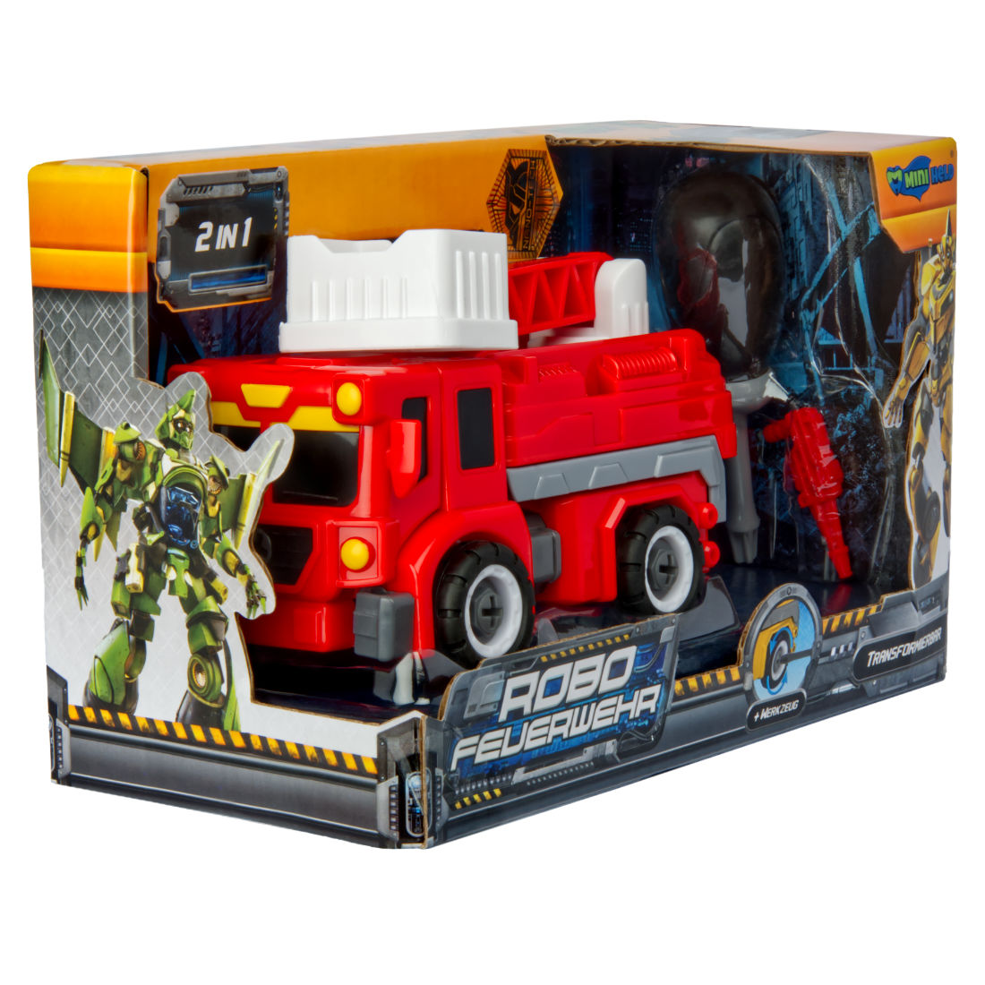 Transformierbarer Roboter Feuerwehrauto Lastwagen LKW Spielzeugauto