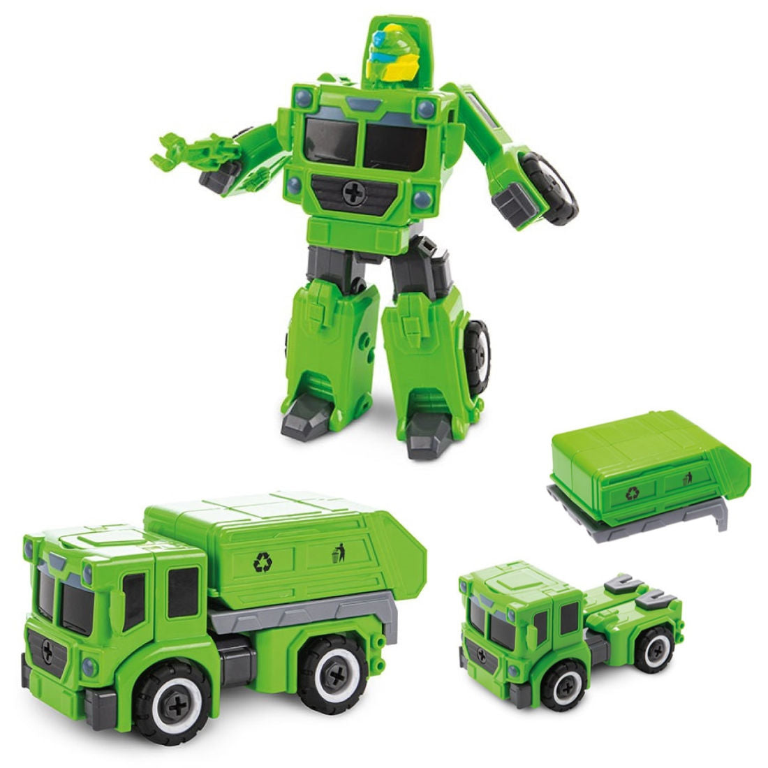 Transformierbarer Roboter Müllwagen LKW Spielzeugauto Fahrzeug Laster