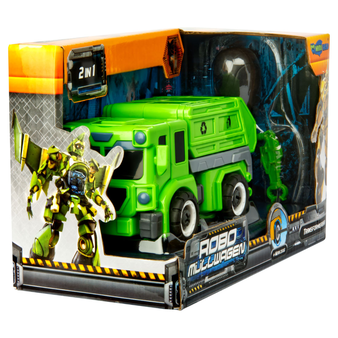 Transformierbarer Roboter Müllwagen LKW Spielzeugauto Fahrzeug Laster