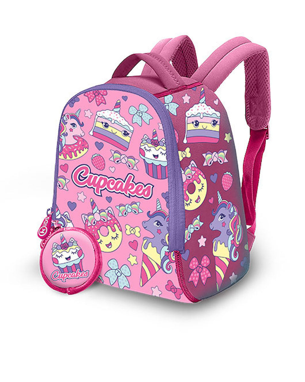 Rucksack mit lustigen Einhorn Kuchen Donut Motiv
