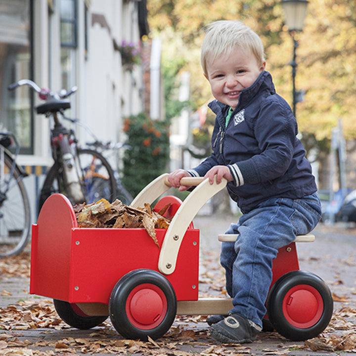Rutscher aus Holz für Kinder mit rotem Kasten Holzspielzeug