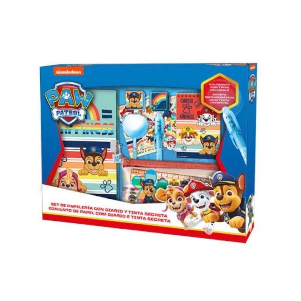 Schreibwarenset 13-Teile Paw Patrol mit Tagebuch und Zauberstift