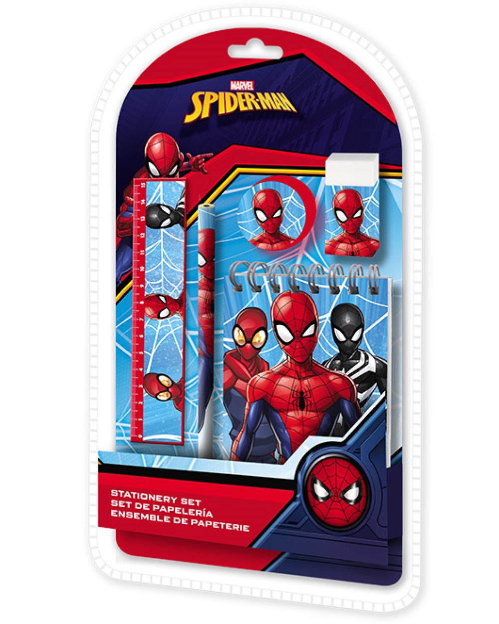 Spiderman Schreibwaren Set Heft, Radiergummie uvm