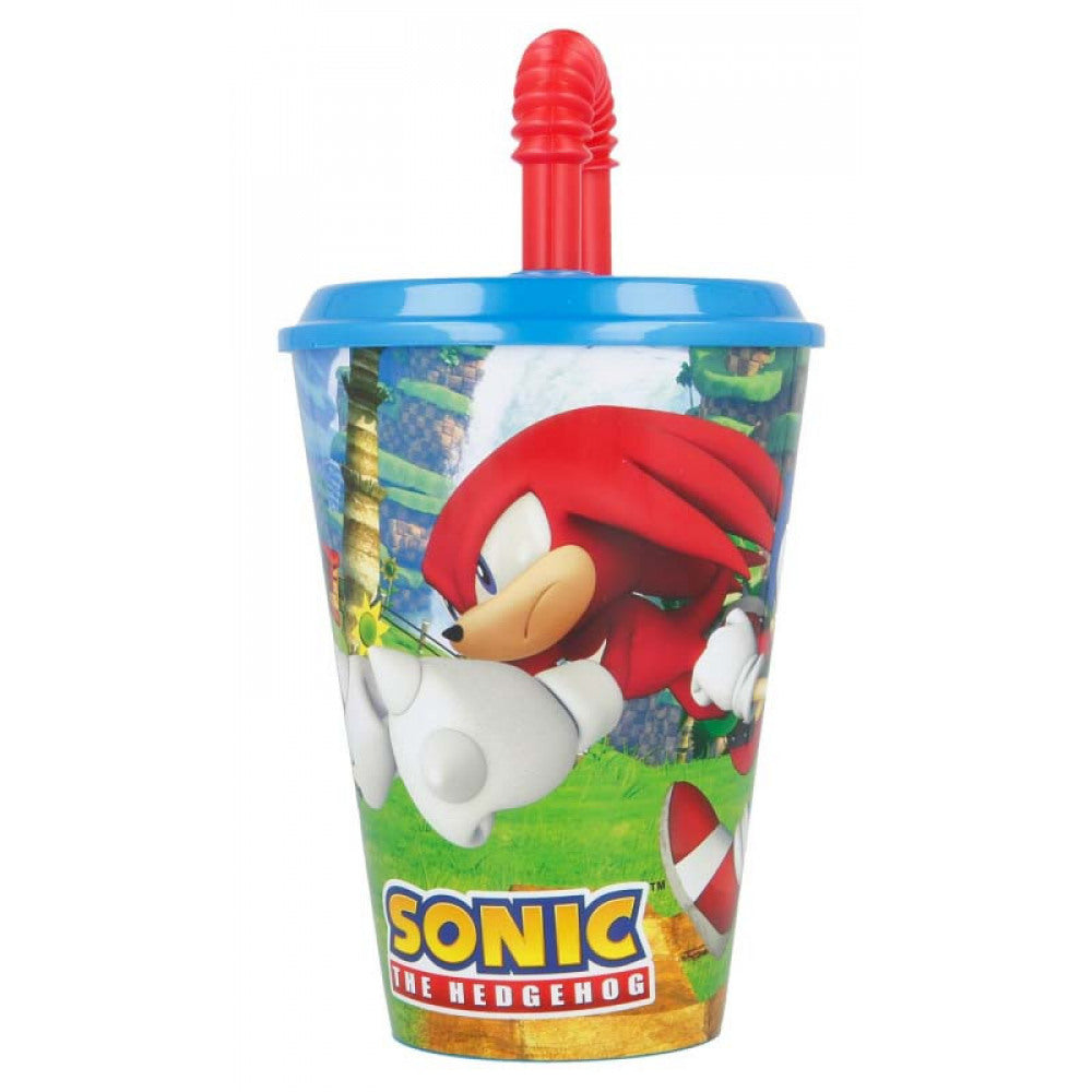 Sonic Plastikbecher mit Strohhalm für Kinder