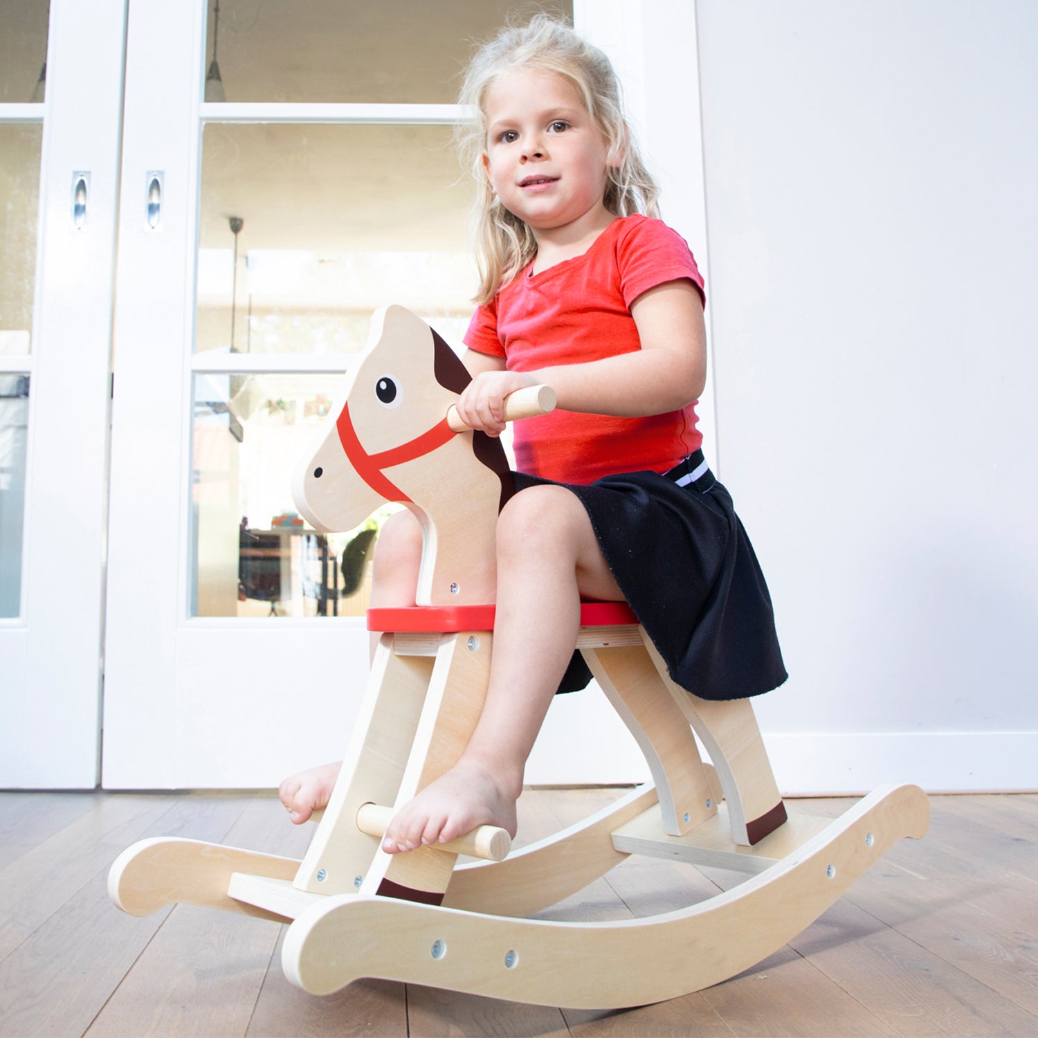 Schaukelpferd Klassisch aus Holz Kinderschaukelpferd Holzspielzeug