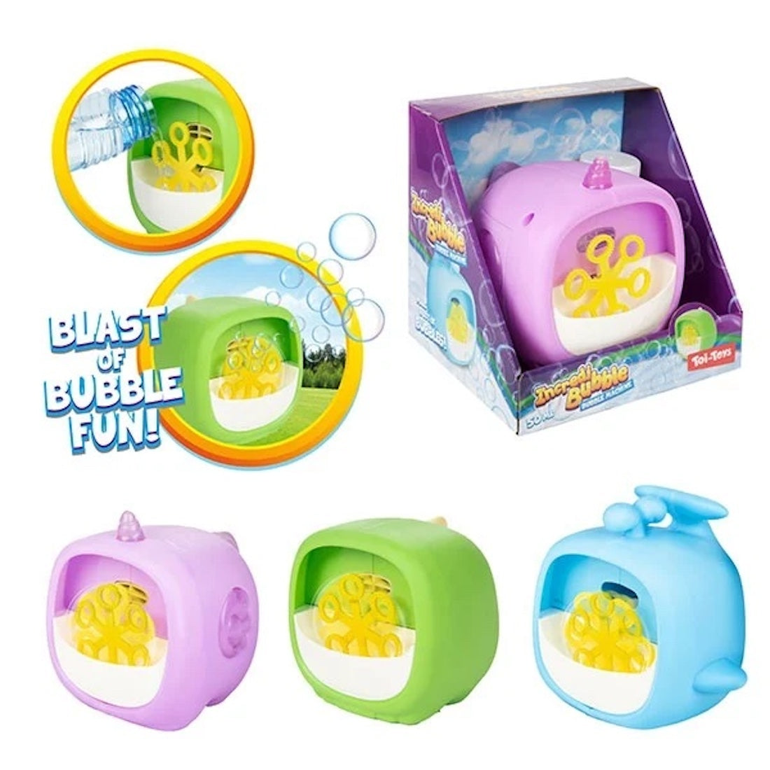 Seifenblasen-Maschine Cube 3Var Batteriebetrieben