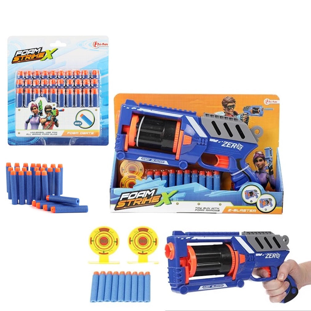 Set mit Pistole 10 Schaumstoffkugeln plus 30 Pfeile und 2 Ziele