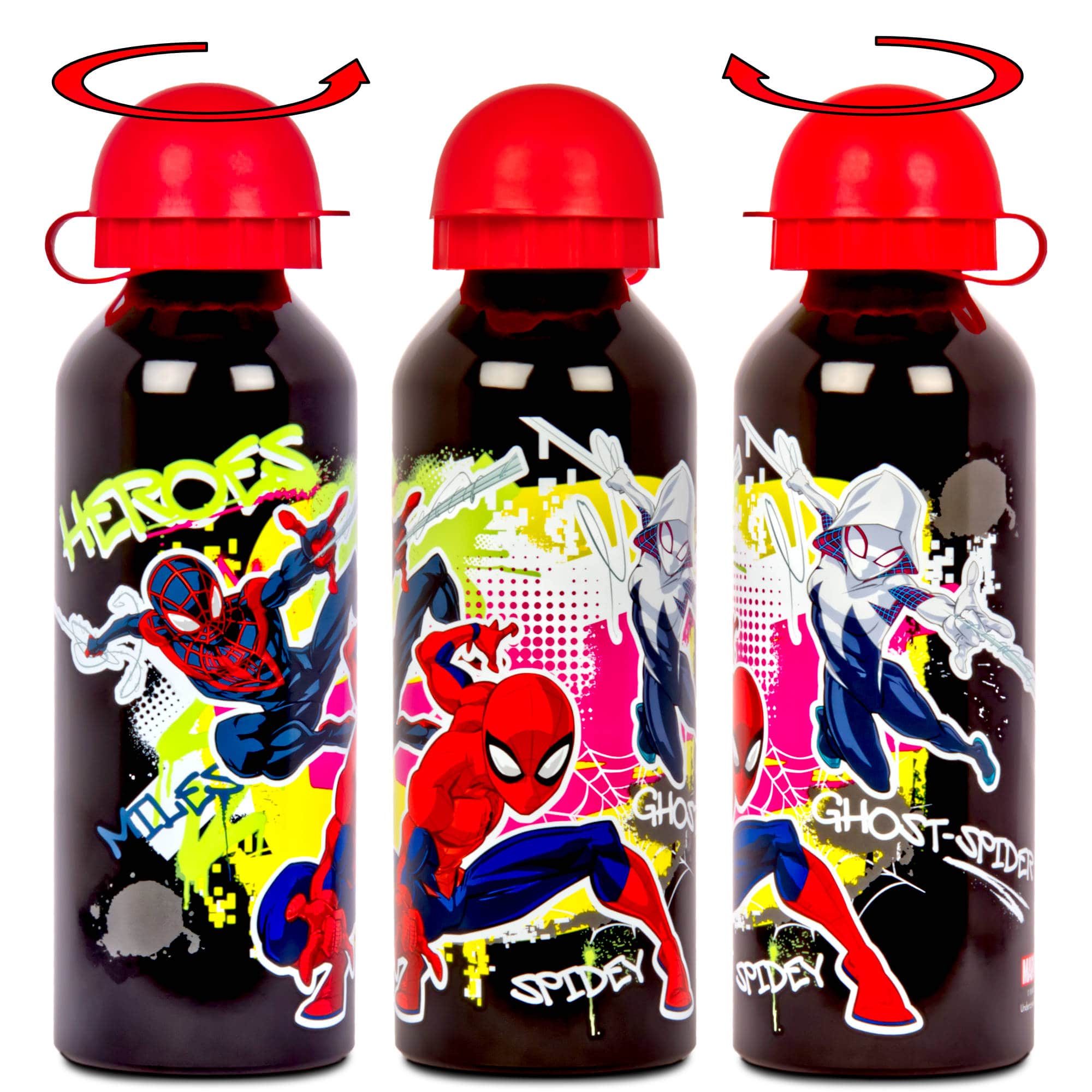 Brotdose Trinkflasche Kinder Spiderman Superheld Lunchbox Aluflasche