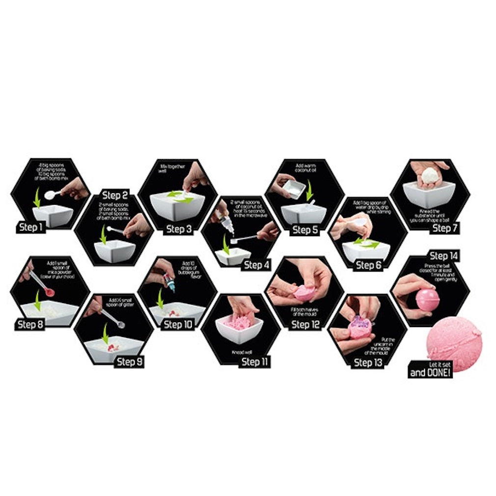 Sprudelnde Badebombe mit einem Einhorn