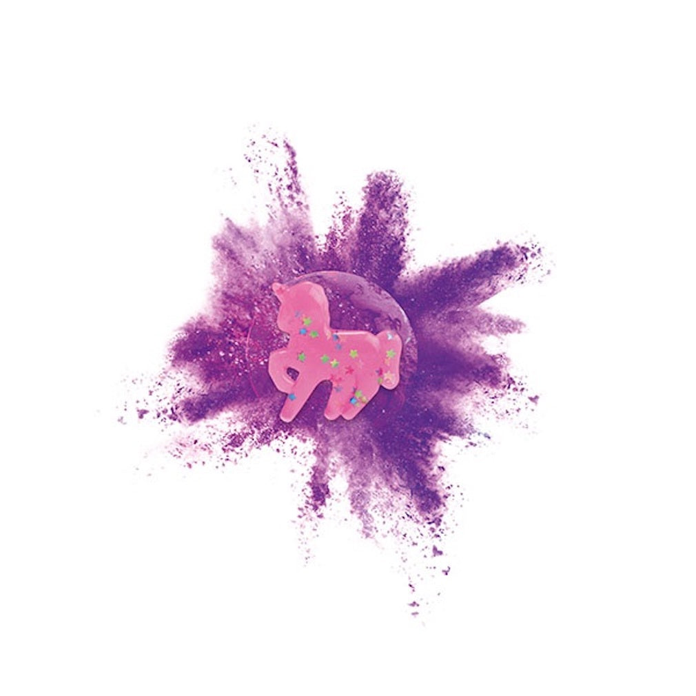 Sprudelnde Badebombe mit einem Einhorn