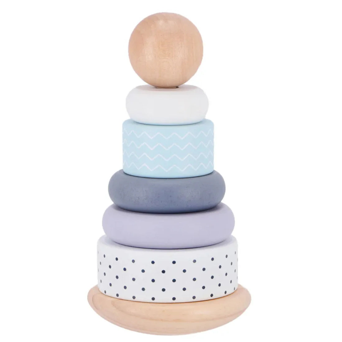 Stapelturm Holz 7 Teile Ringe Kugel