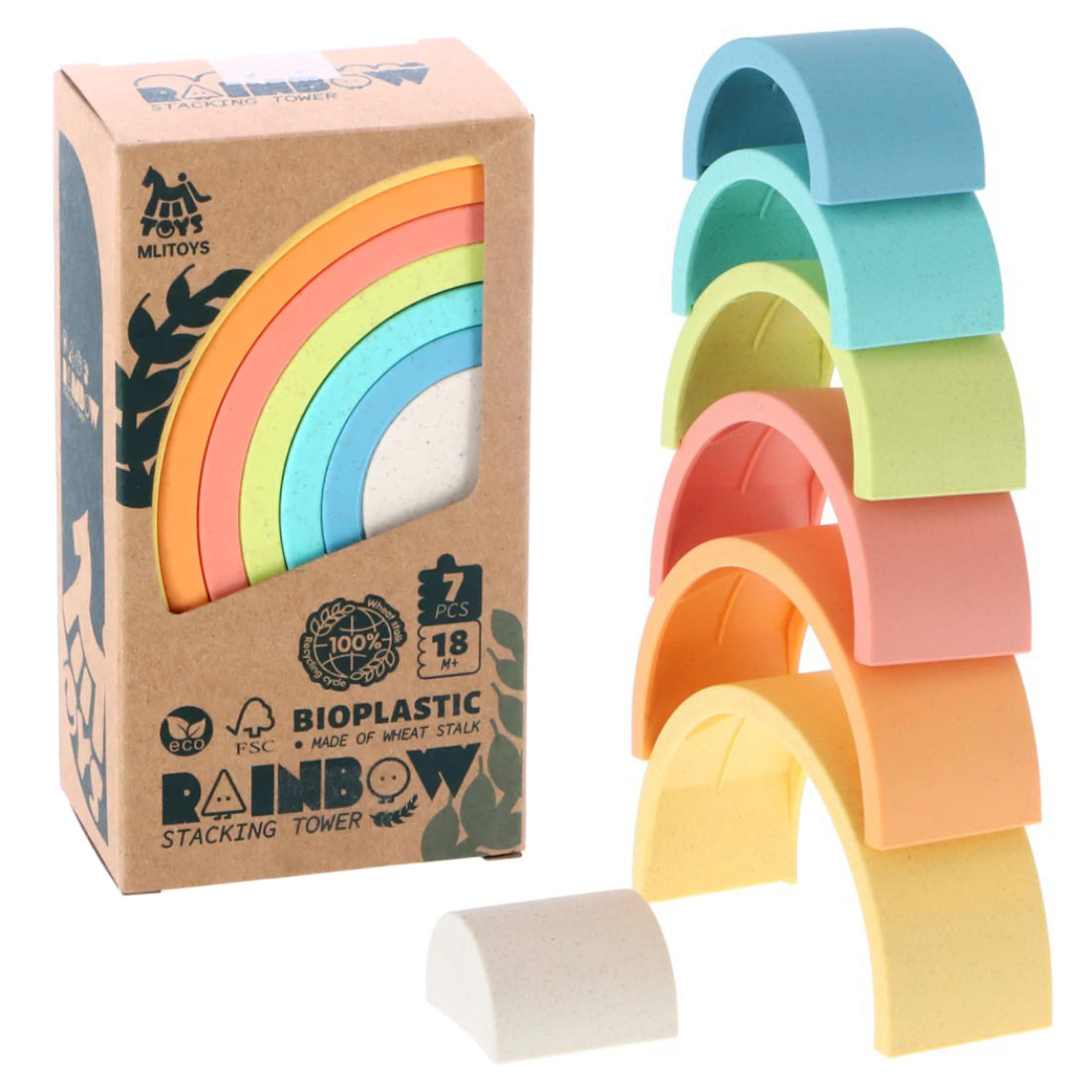 Stapelturm Regenbogenstapler Biokunststoff 7 Teile