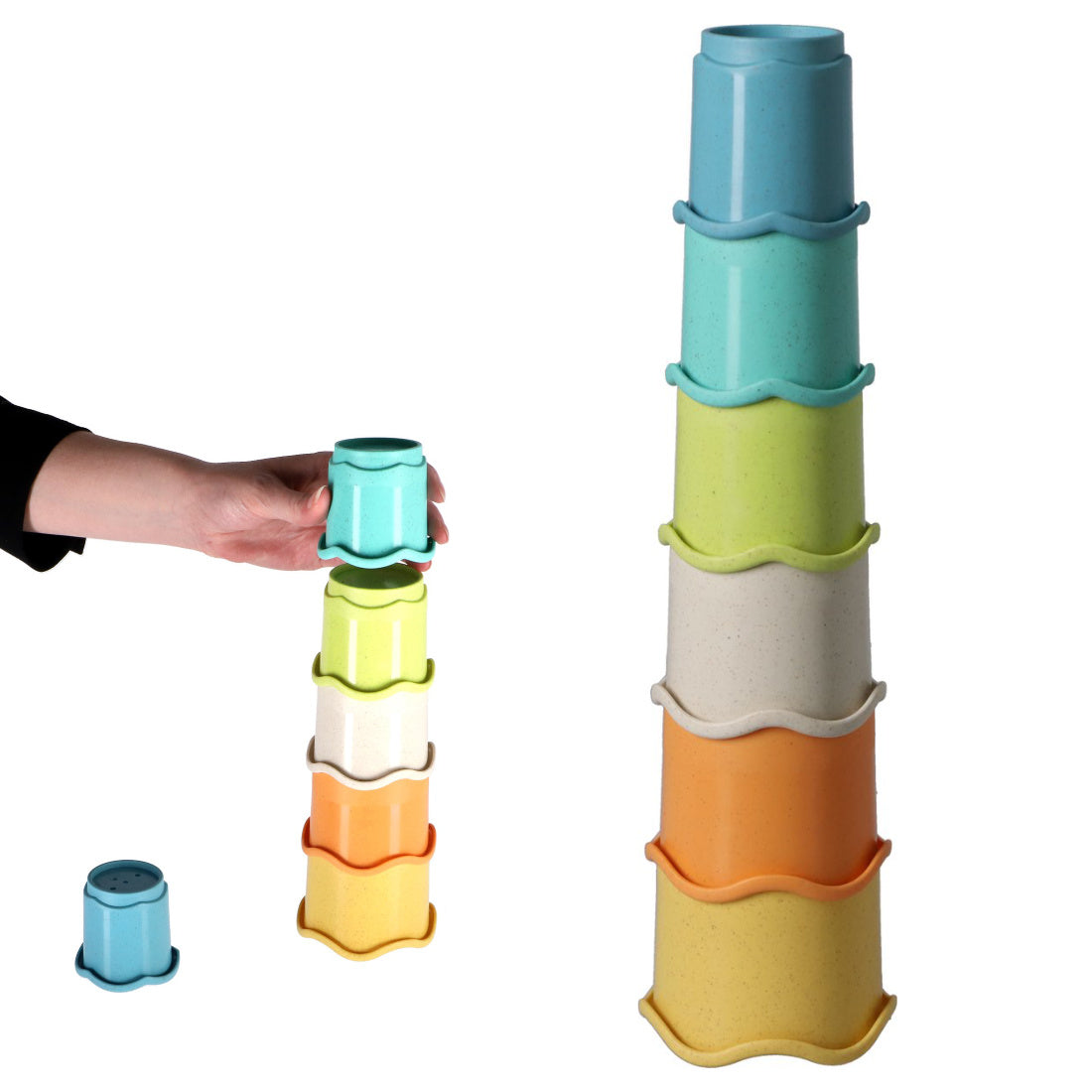 Stapelturm Stapelbecher Biokunststoff 6 Teile