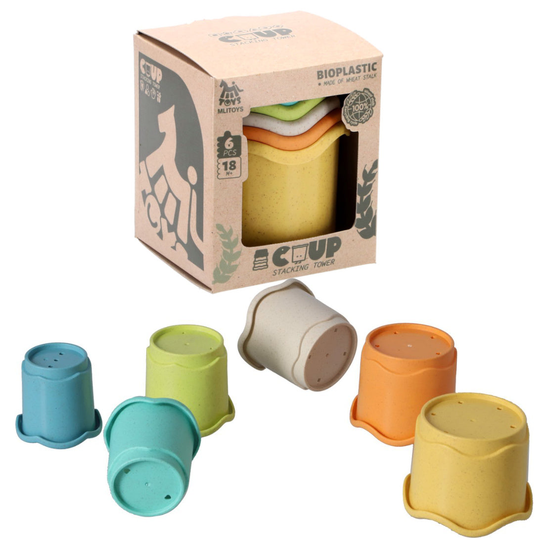 Stapelturm Stapelbecher Biokunststoff 6 Teile