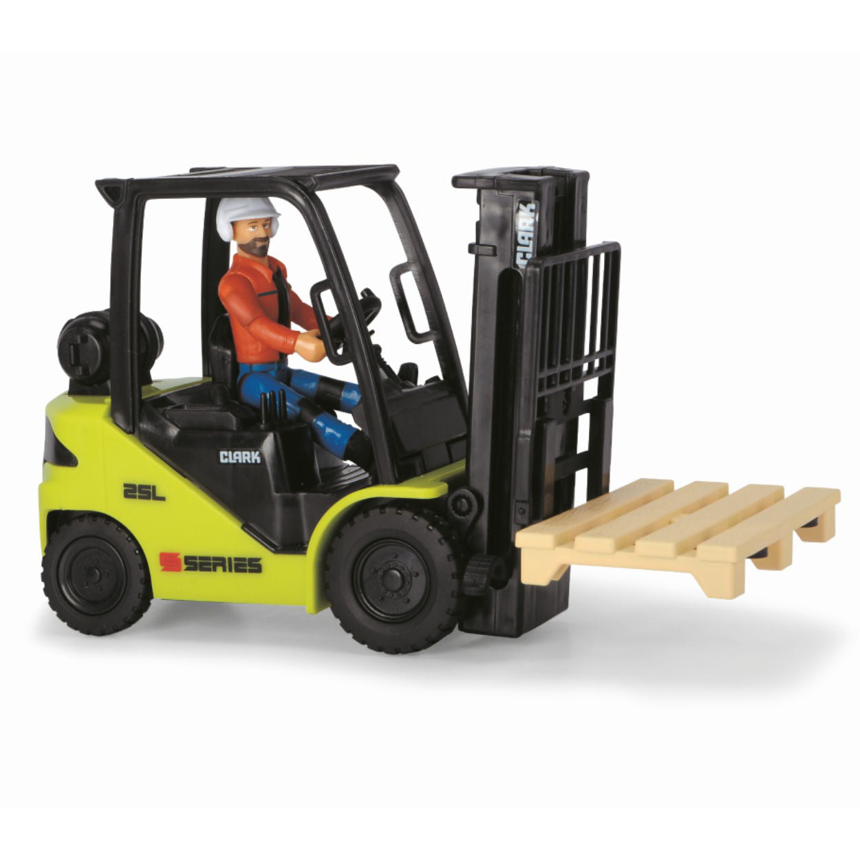 Gabelstapler mit Palette und Fahrer Gabel beweglich