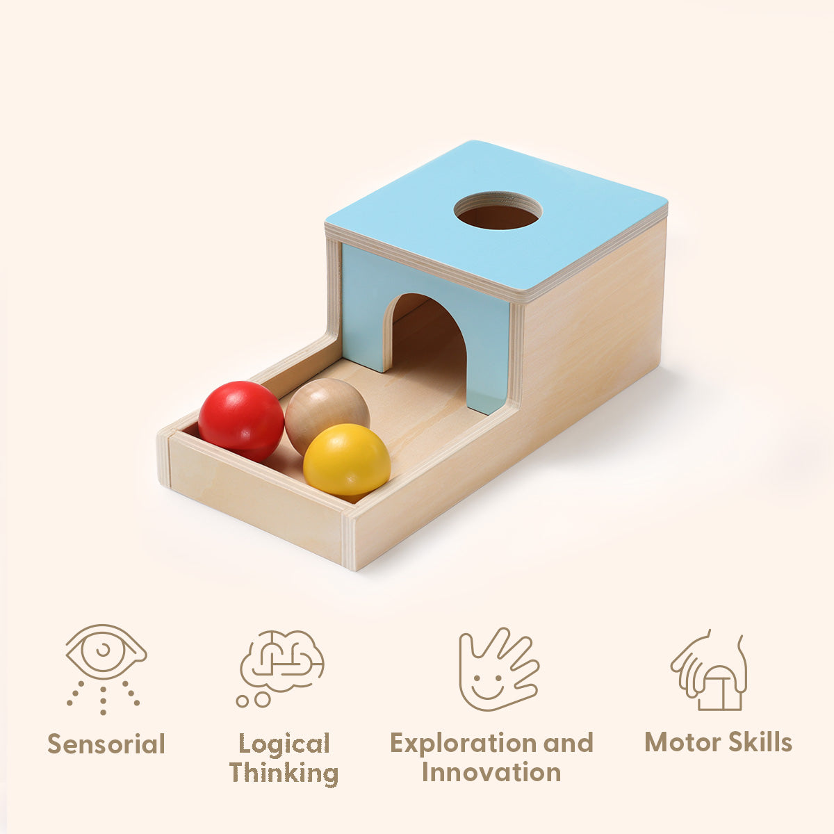 Montessori Educational Box, Babyspielzeug 7-12 Monate, 6 in 1 Lernspielzeug für Kleinkinder - Frühes Lerngeschenk
