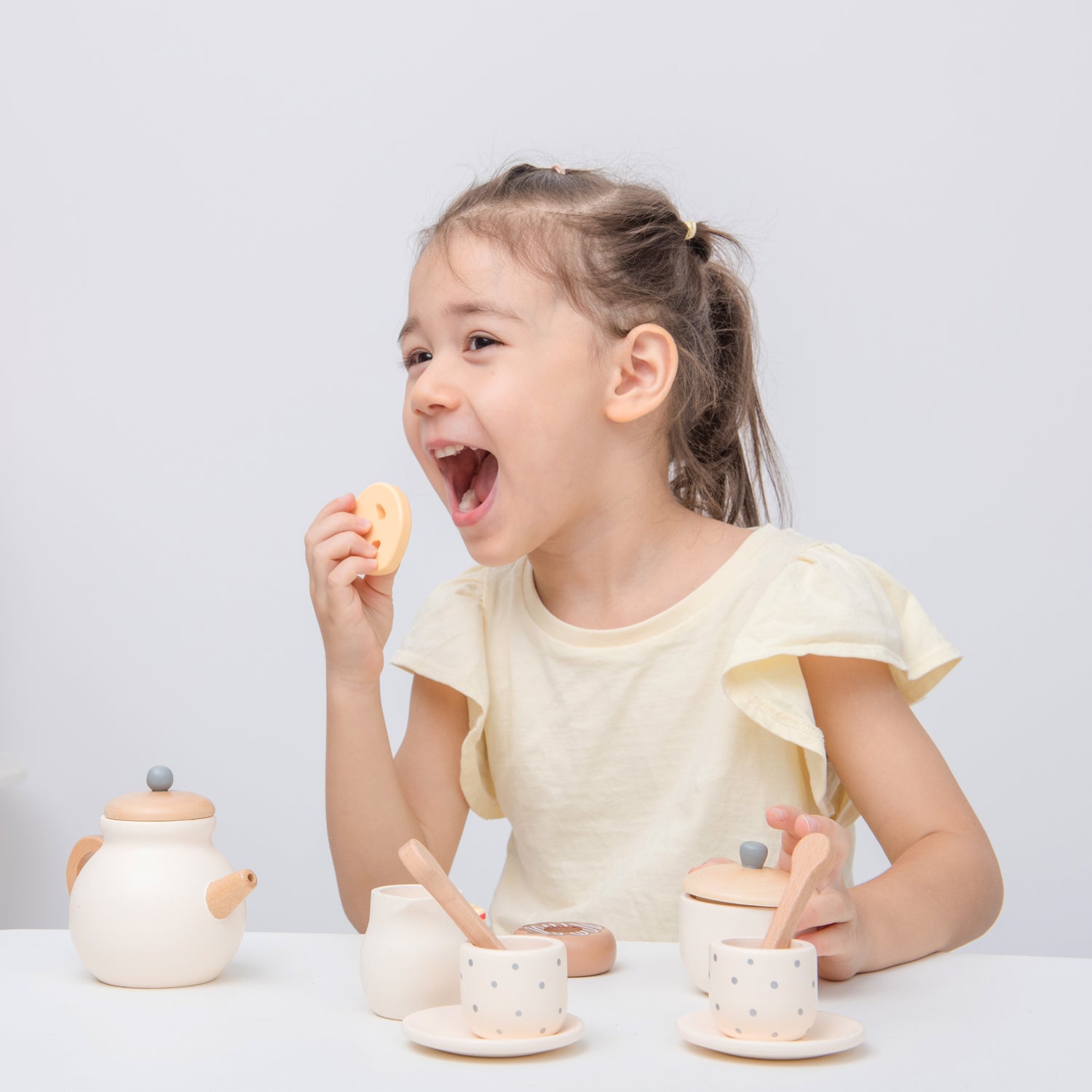 Tee Set 14 Teile Kinderspielzeug aus Holz Kinderküchen-Zubehör
