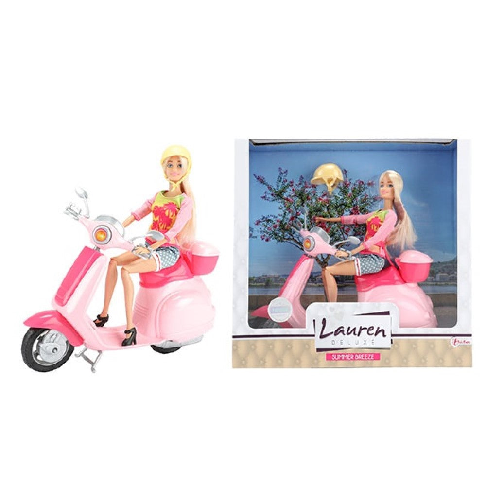 Teenager Puppe auf Roller 28 cm