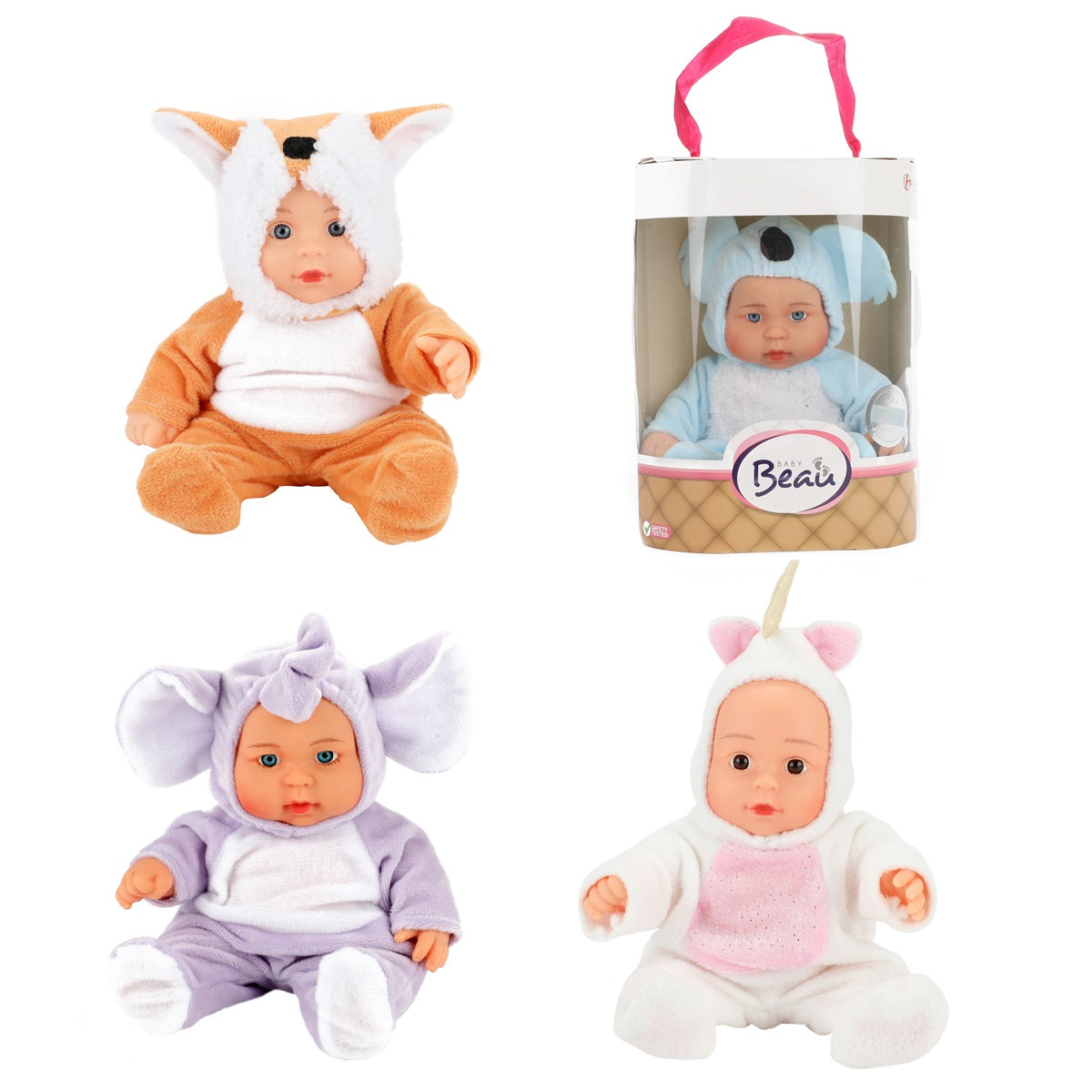 Babypuppe im Tierkostüm 22,5 cm