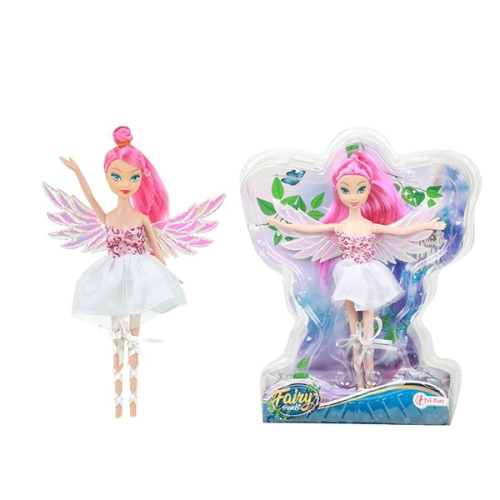 Teenager Puppe Glitzer Fee weiß 22 cm